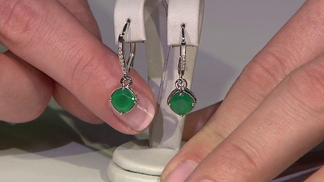 Video Orecchini in argento con Onice Verde