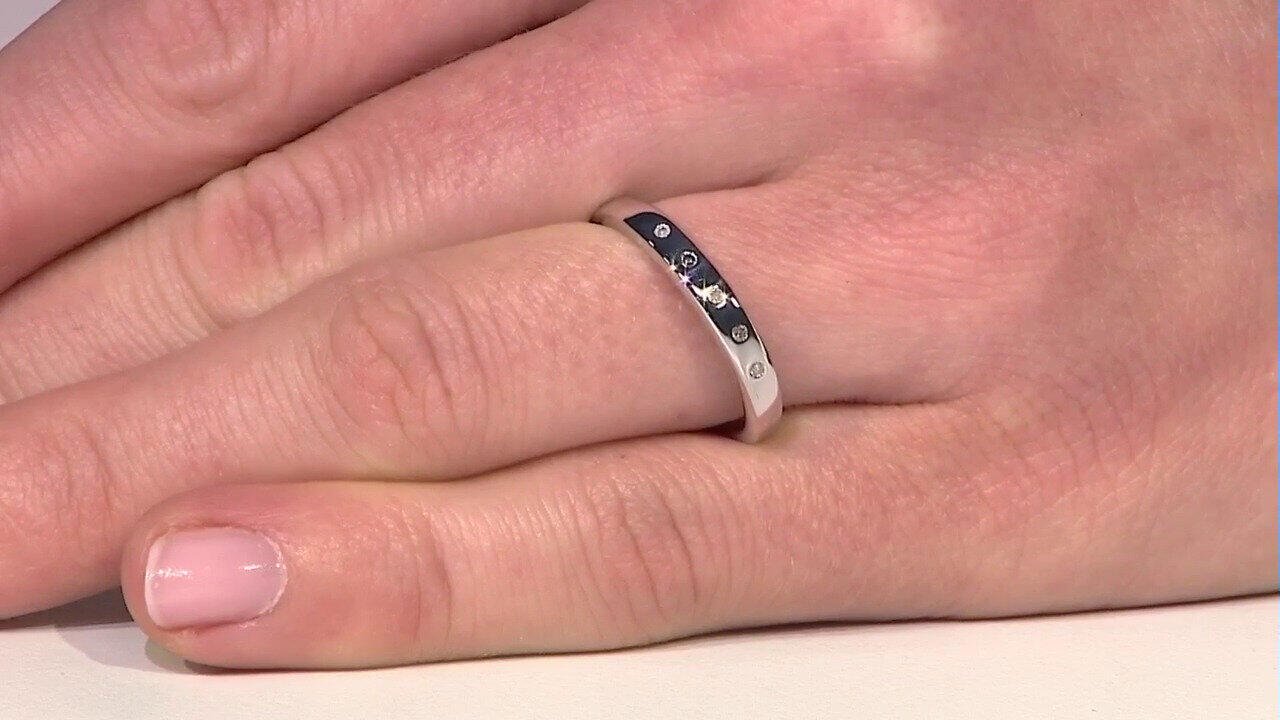Video Anello in argento con Diamante I2 (I)