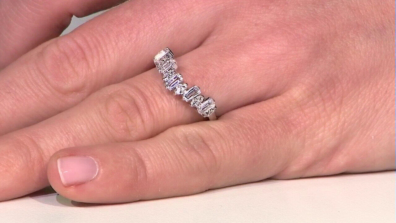 Video Anello in argento con Topazio Bianco