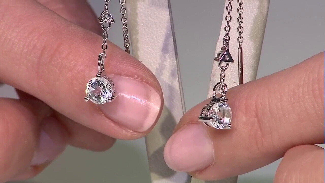 Video Orecchini in argento con Topazio Bianco