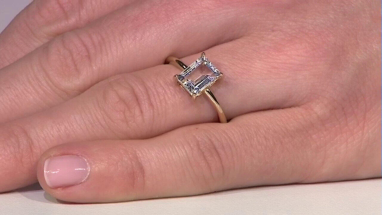 Video Anello in argento con Topazio Bianco