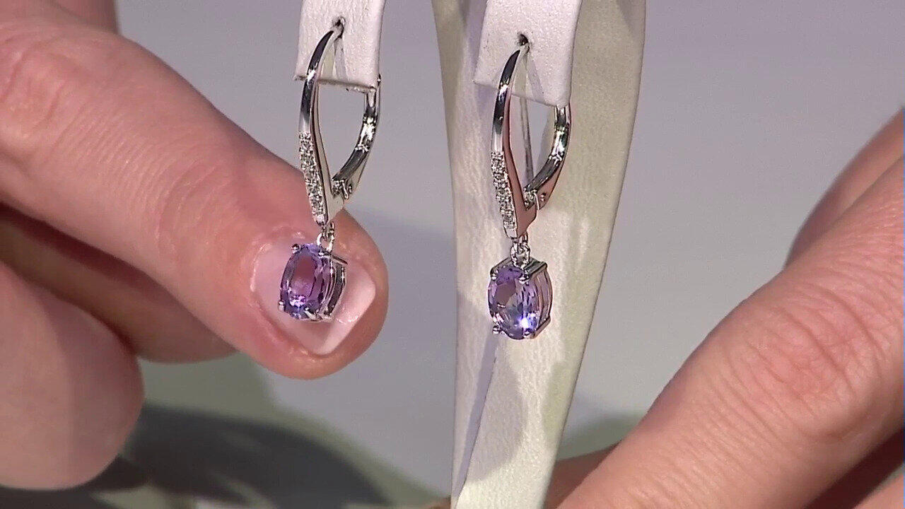 Video Boucles d'oreilles en argent et Améthyste