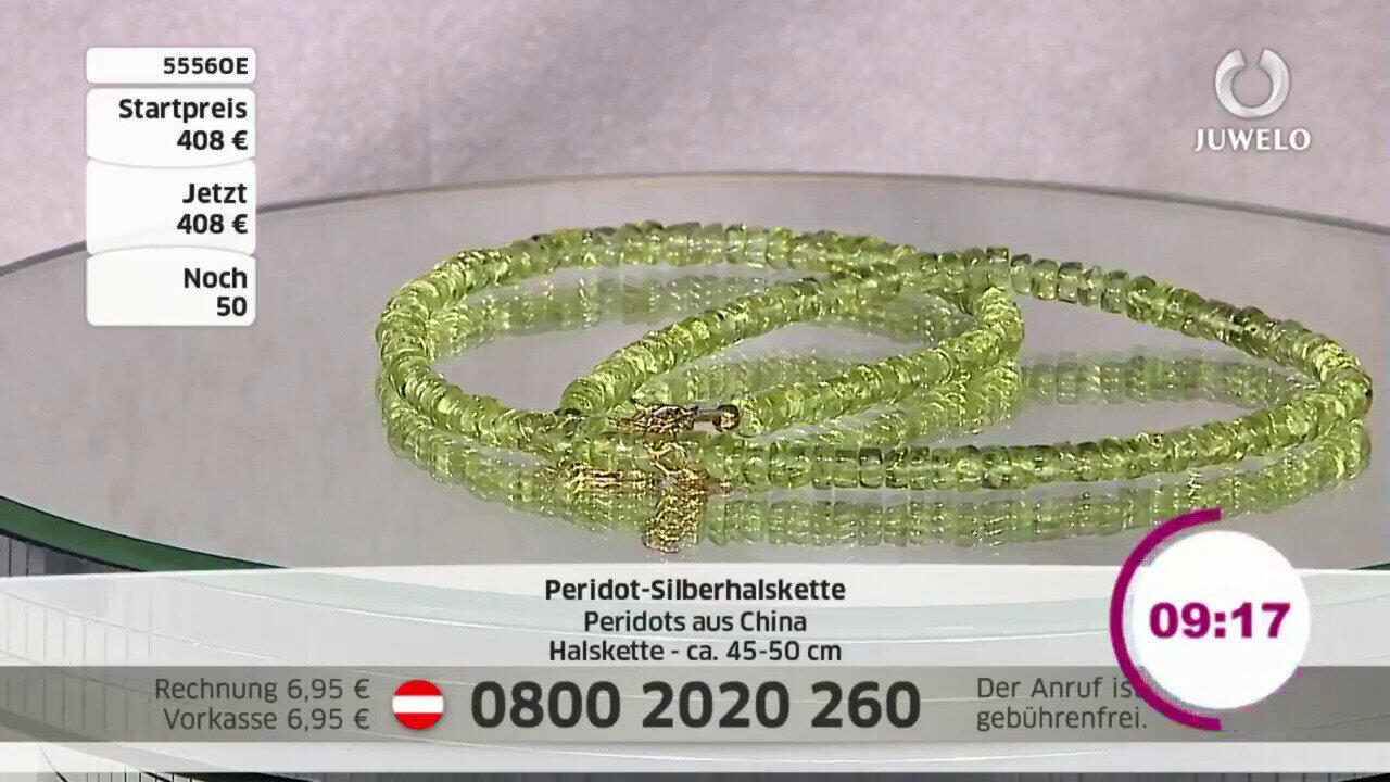 Video Peridot-Silberhalskette