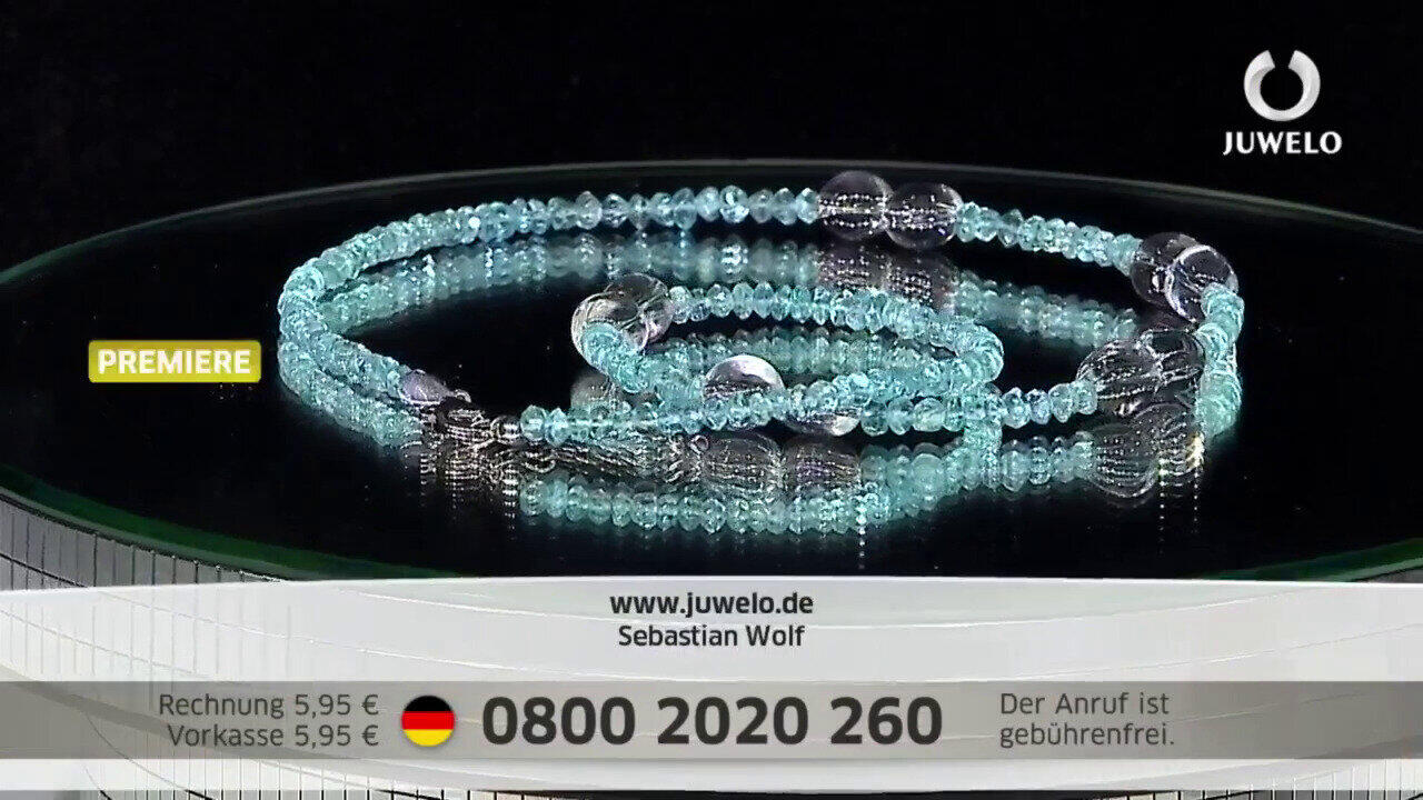 Video Collana in argento con Apatite Blu