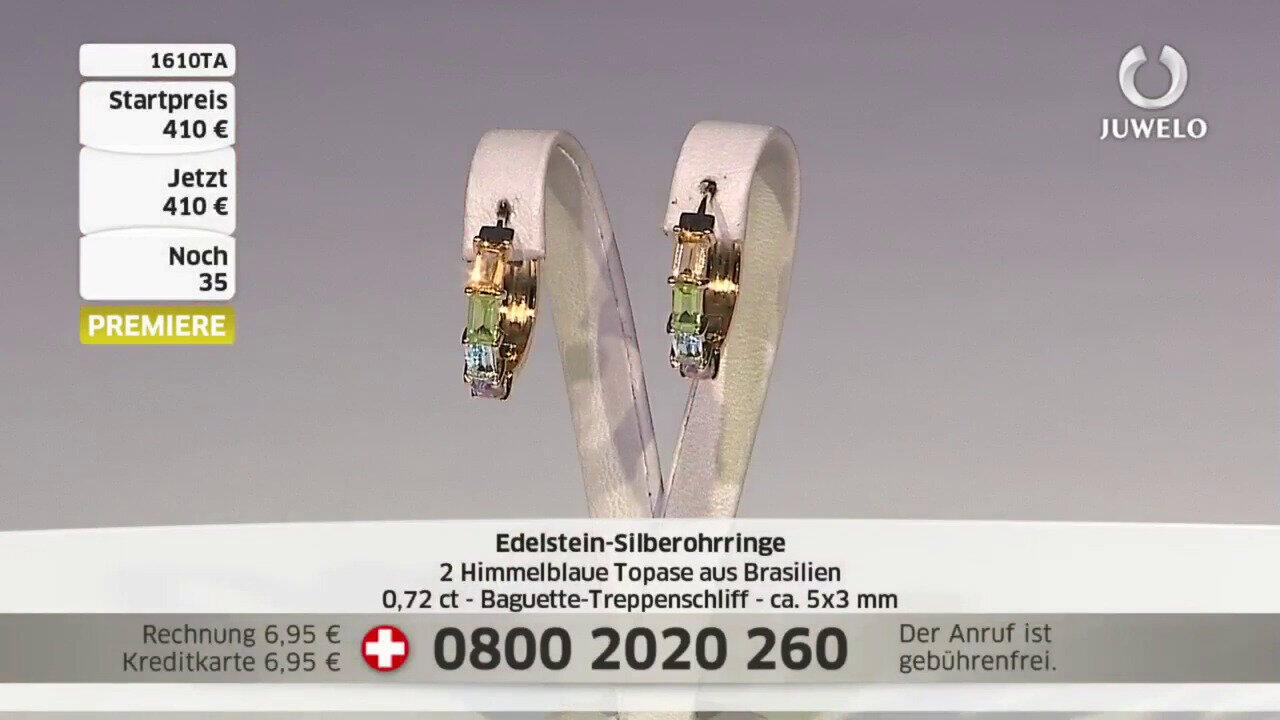 Video Sky Blue Topaz Silver Earrings