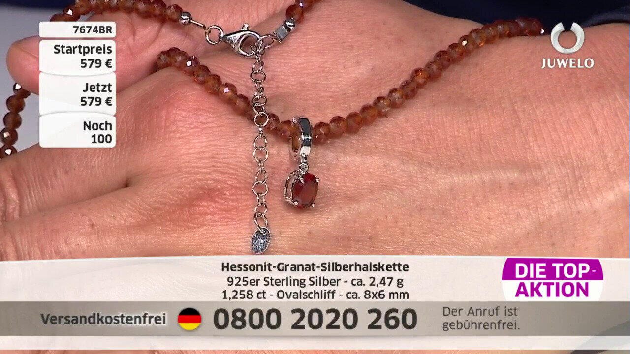 Video Collana in argento con Granato Essonite