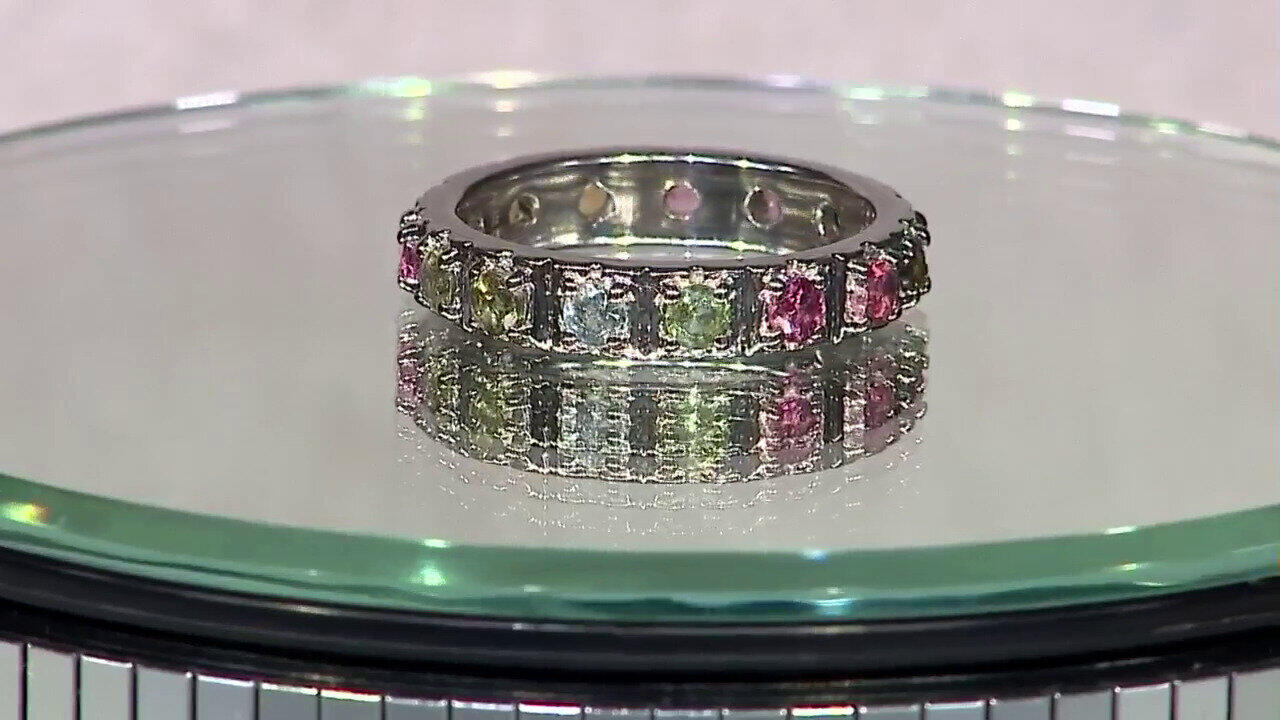 Video Fancy Tourmaline Silver Ring