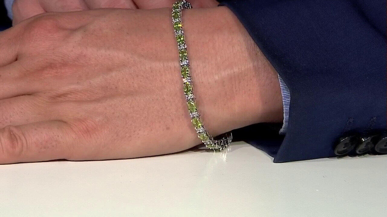 Video Burmesischer Peridot-Silberarmband