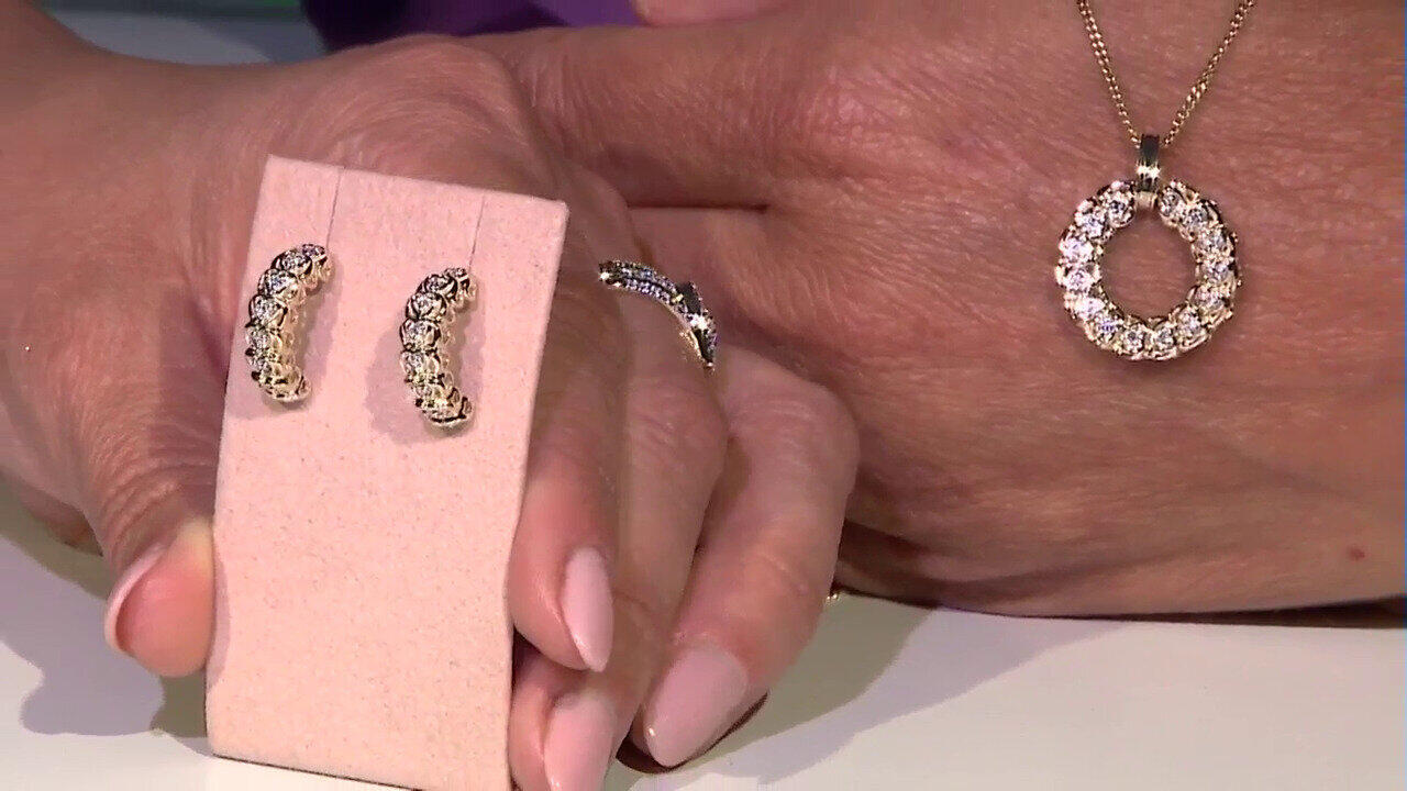 Video Gouden oorbellen met Diamanten SI1 (G) (Annette)