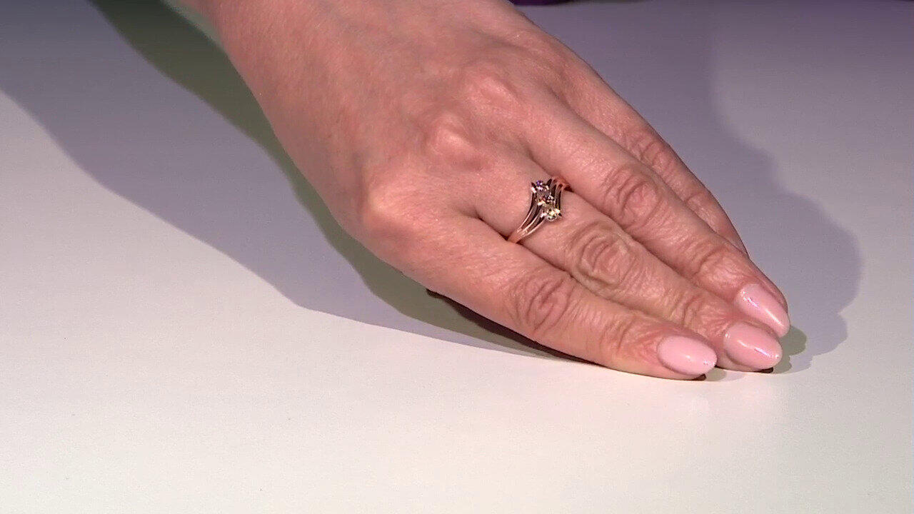 Video 9K SI1 Argyle Rose De France Diamond Gold Ring (Annette)