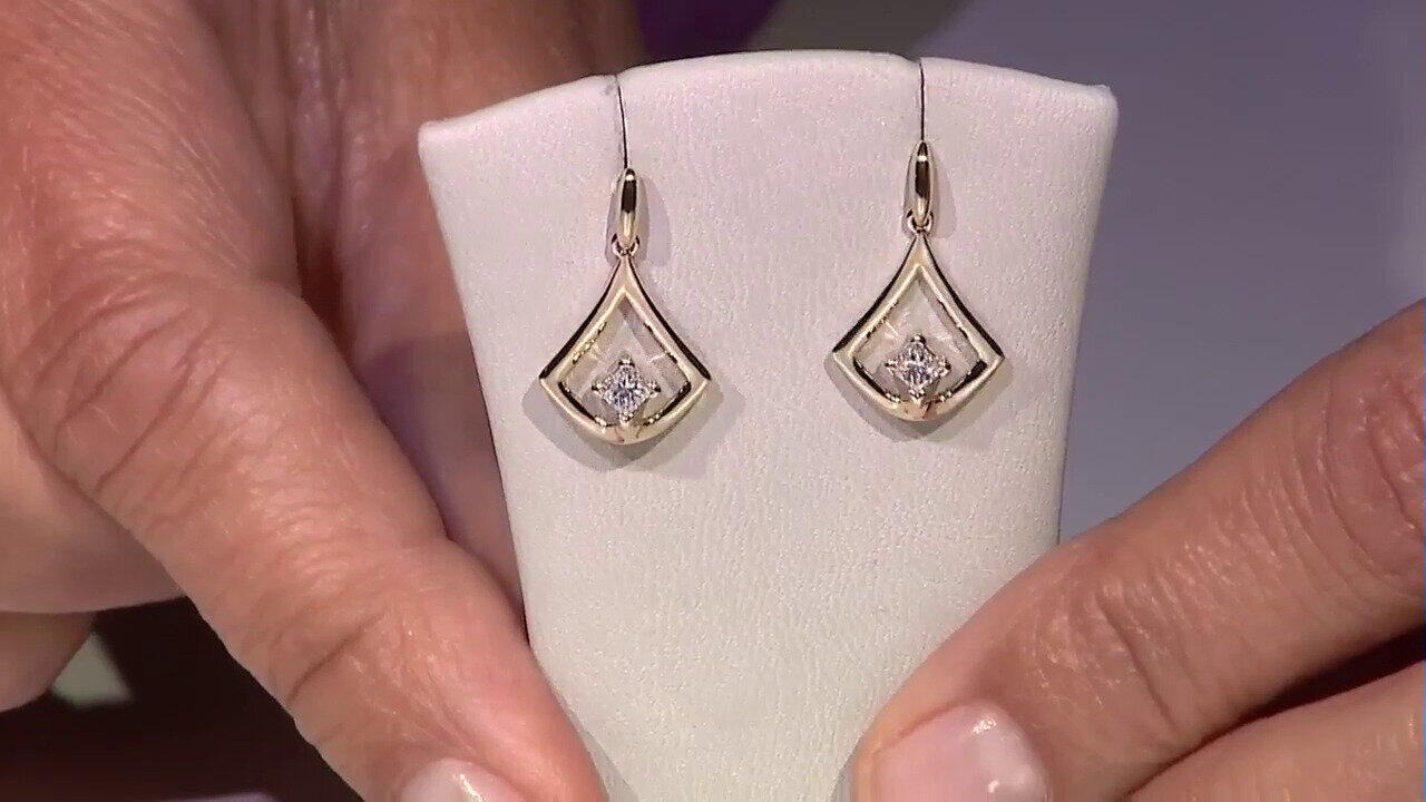 Video 9K VVS1 (G) Diamond Gold Earrings (Annette)