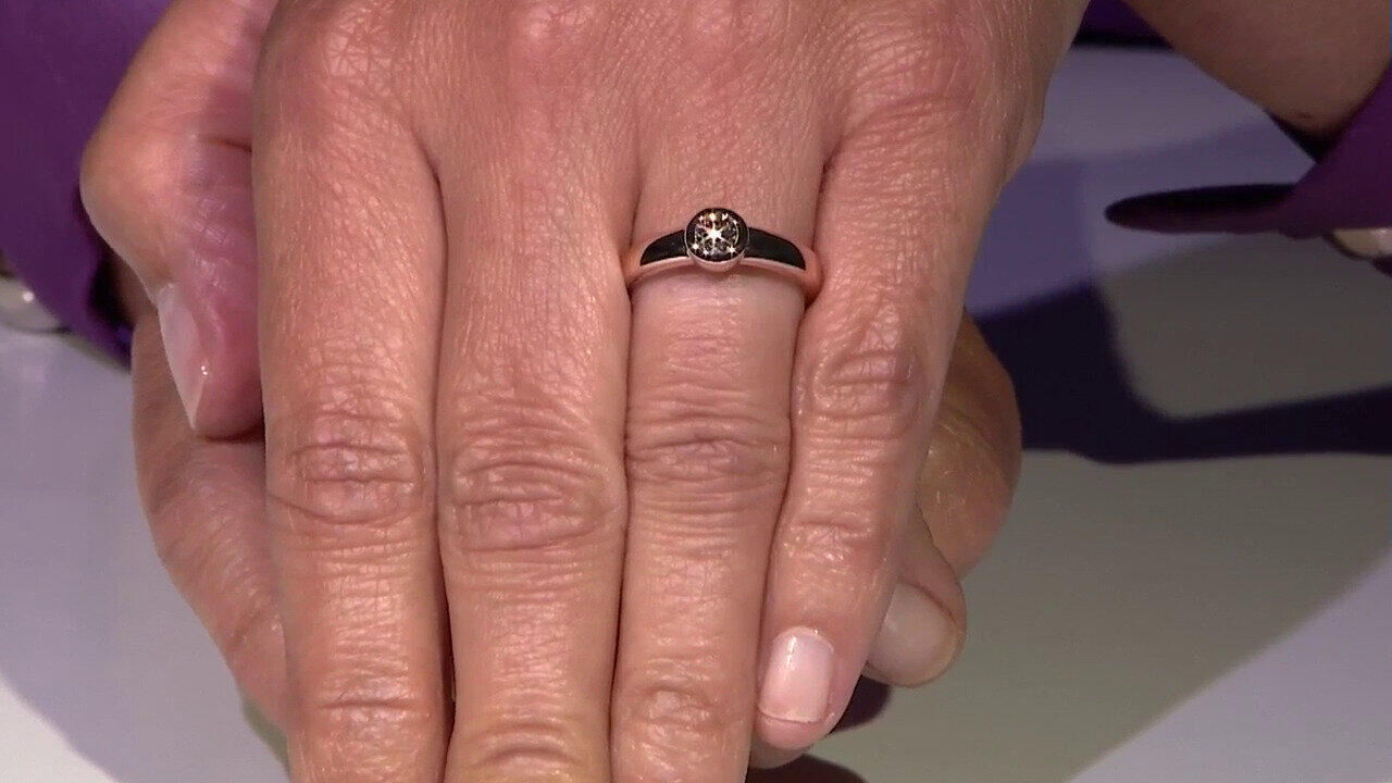 Video Gouden ring met een VS1 Argyle-Rose de France-Diamant (Annette)