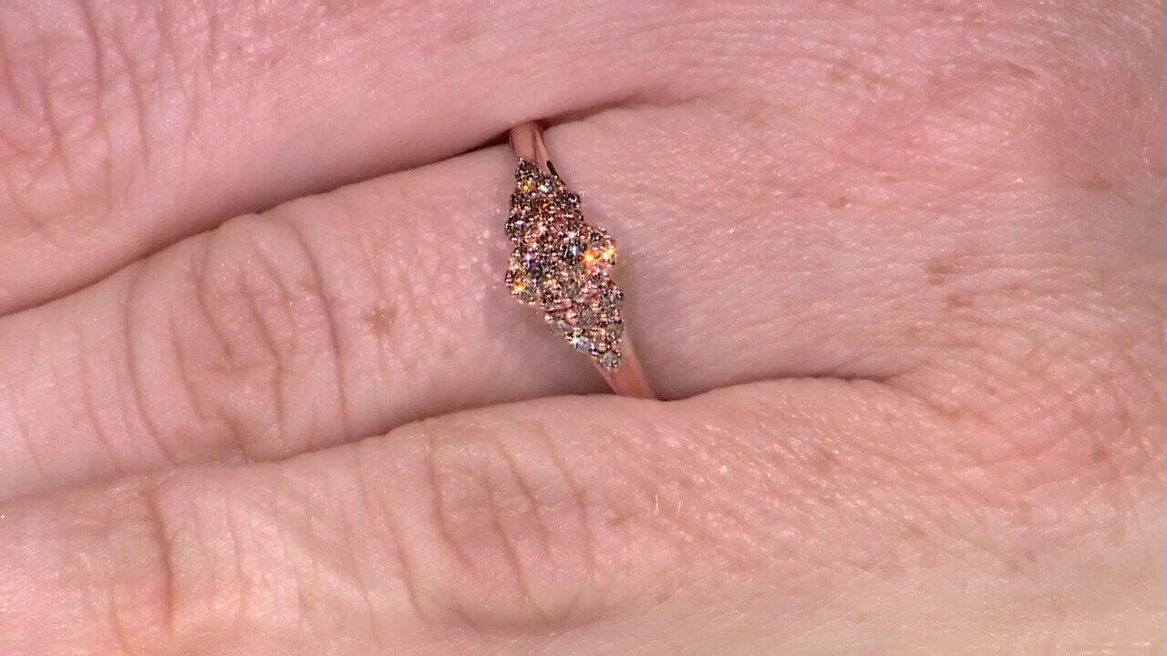 Video 9K SI1 Argyle Rose De France Diamond Gold Ring (Annette)