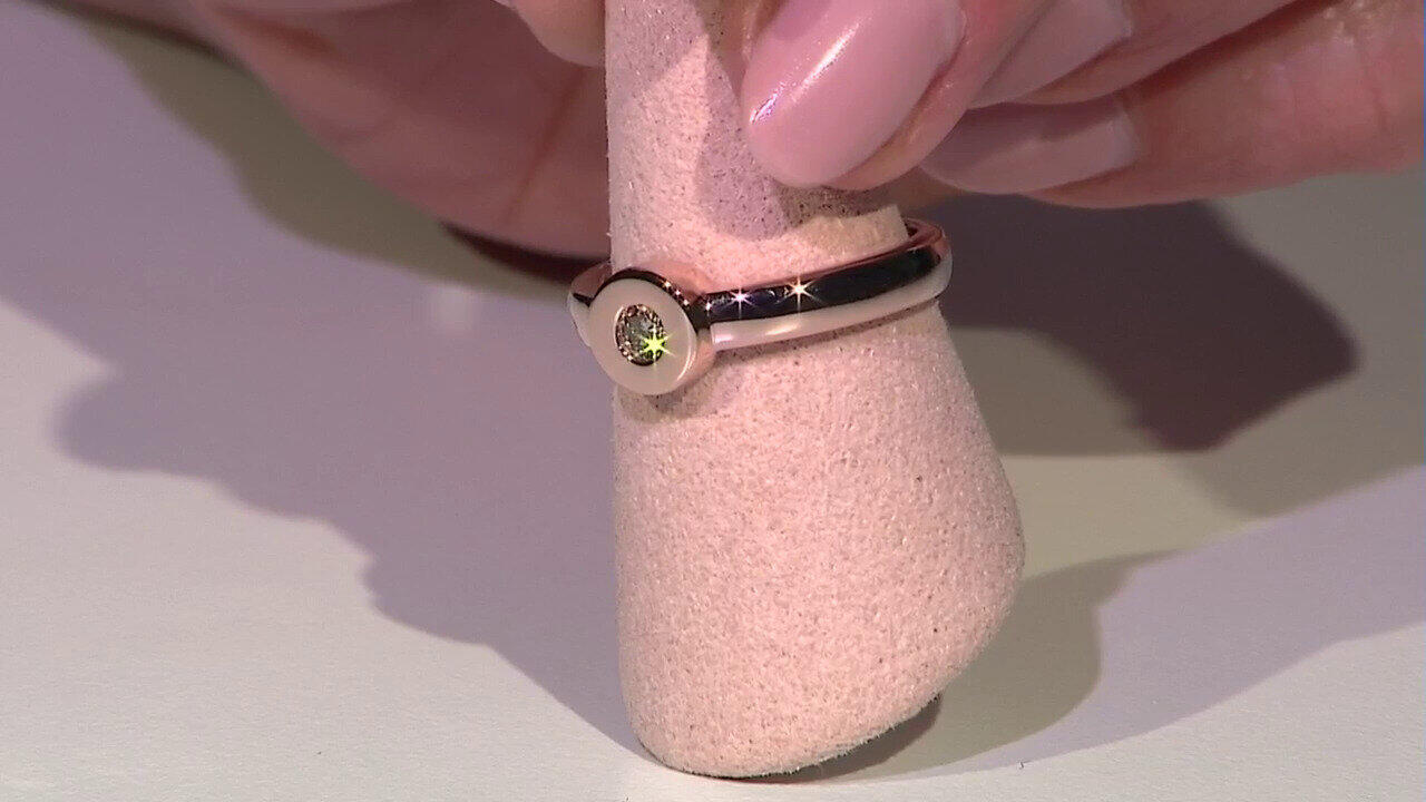 Video Anello in argento con Diamante Rose de France SI1 di Argyle (Annette)