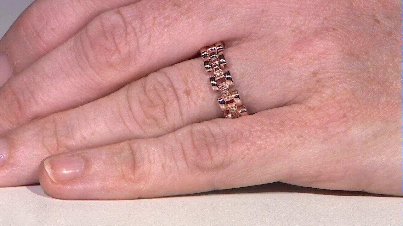 Video Zilveren ring met SI1 Argyle Rose De France Diamanten (Annette)
