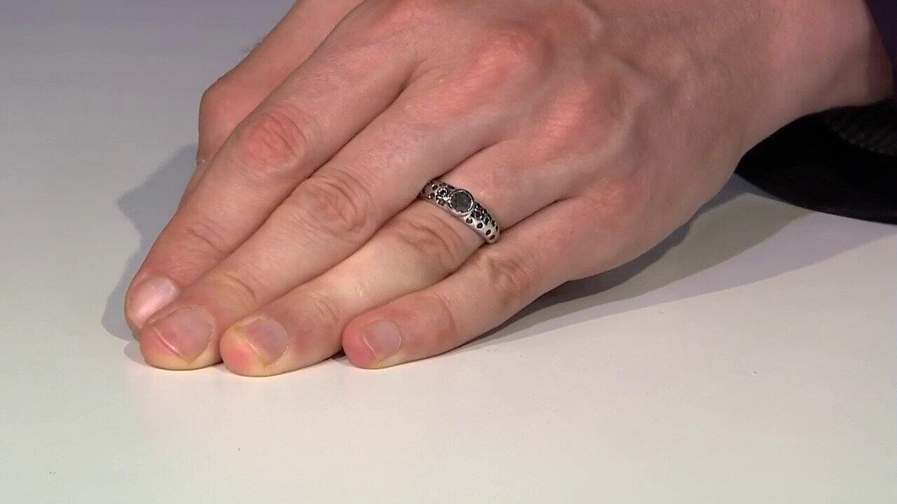 Video Anello in oro con Diamante Nero