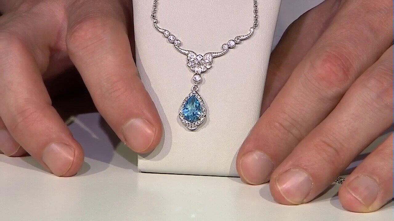 Video Collana in argento con Topazio Blu Svizzero