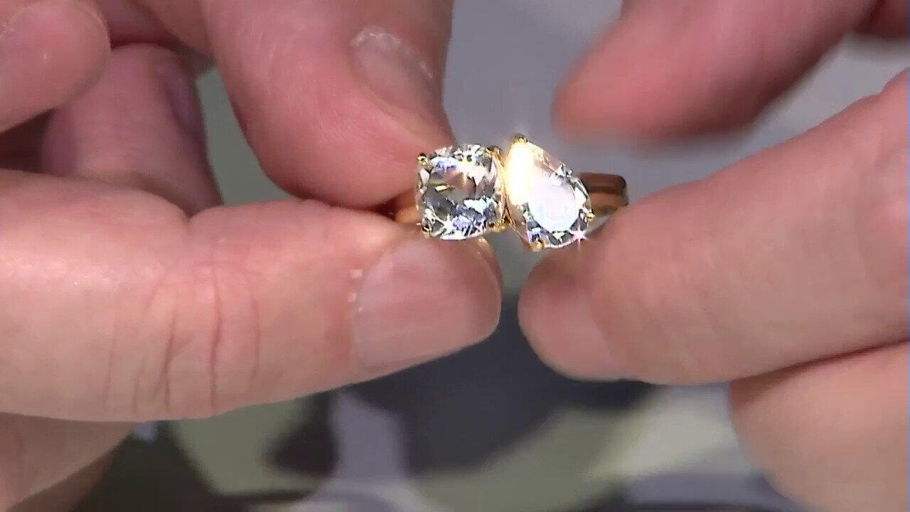 Video Anello in argento con Topazio Bianco