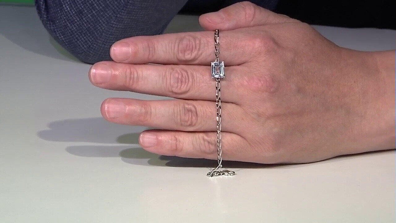 Video White Topaz Silver Bracelet