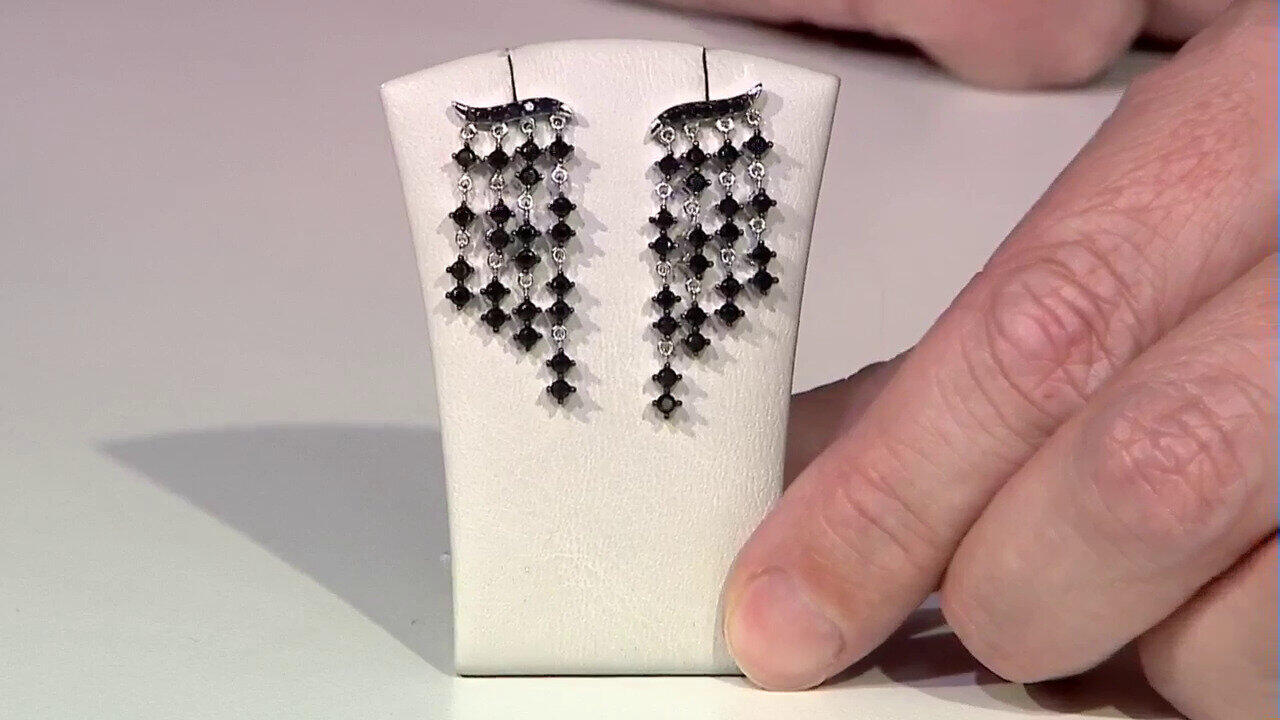 Video Orecchini in argento con Spinello Nero