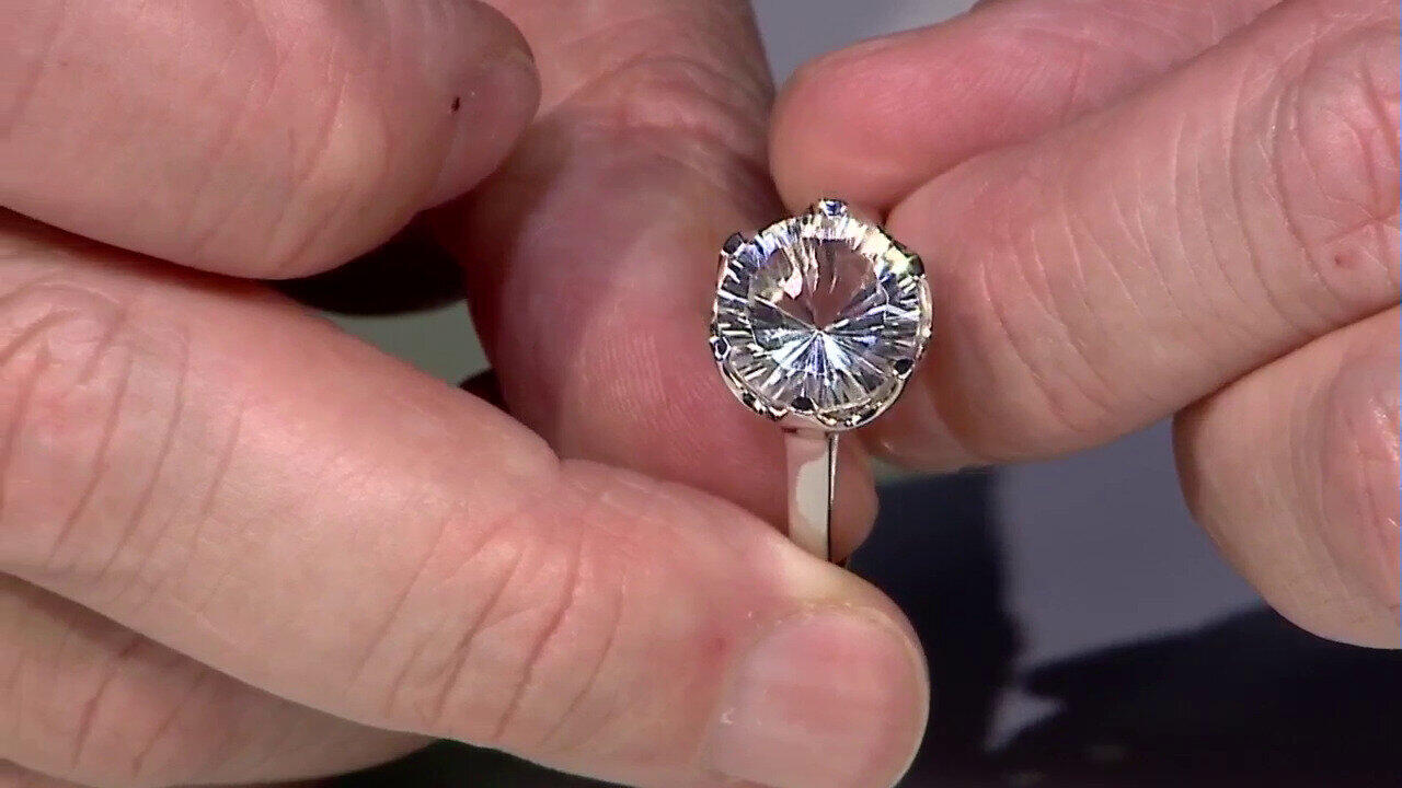 Video Anello in argento con Quarzo Bianco