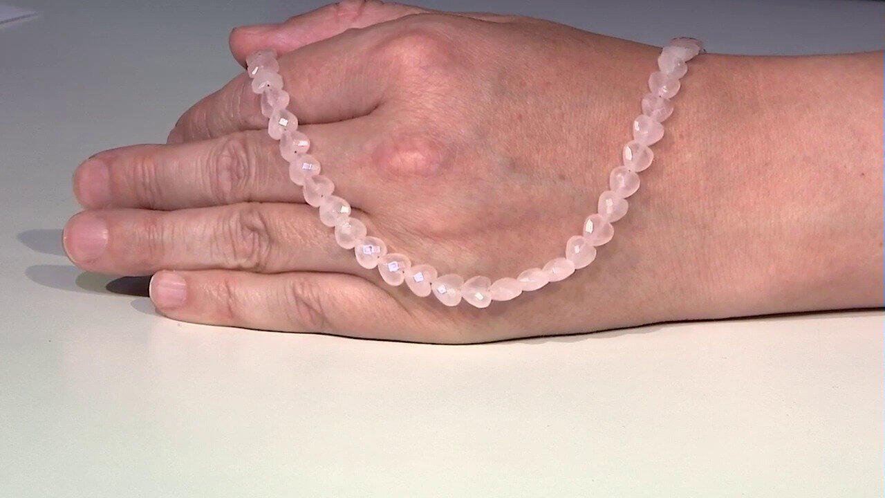 Video Collier en argent et Quartz rose