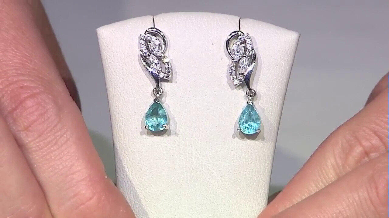 Video Orecchini in argento con Apatite Blu