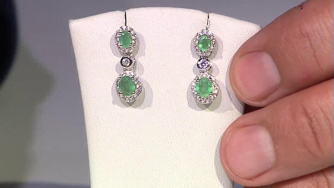 Video Pendientes en plata con Esmeralda de Zambia