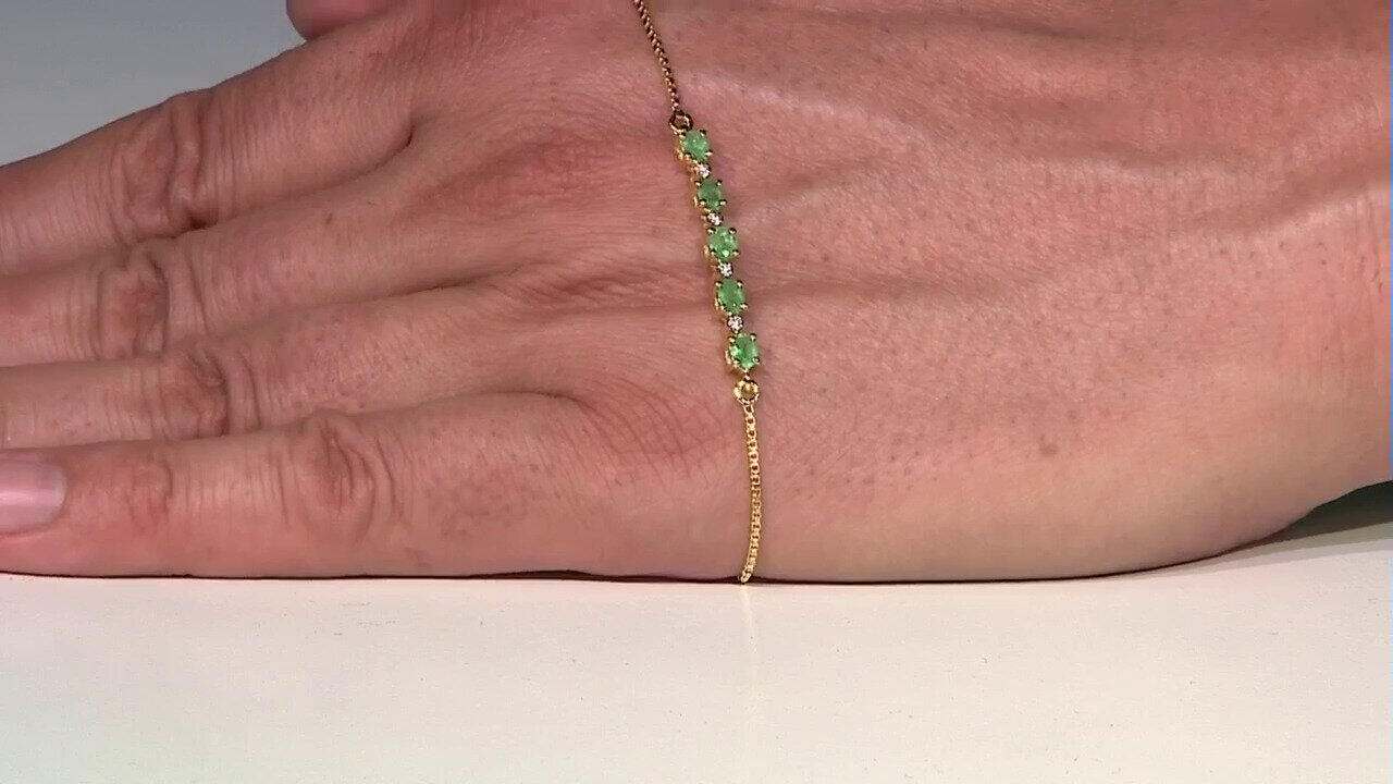 Video Brazalete en plata con Esmeralda de Zambia
