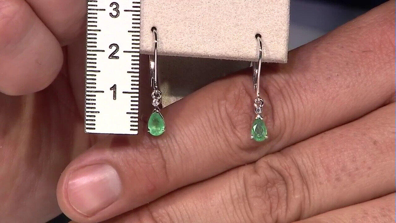 Video Boucles d'oreilles en argent et Emeraude de Zambie