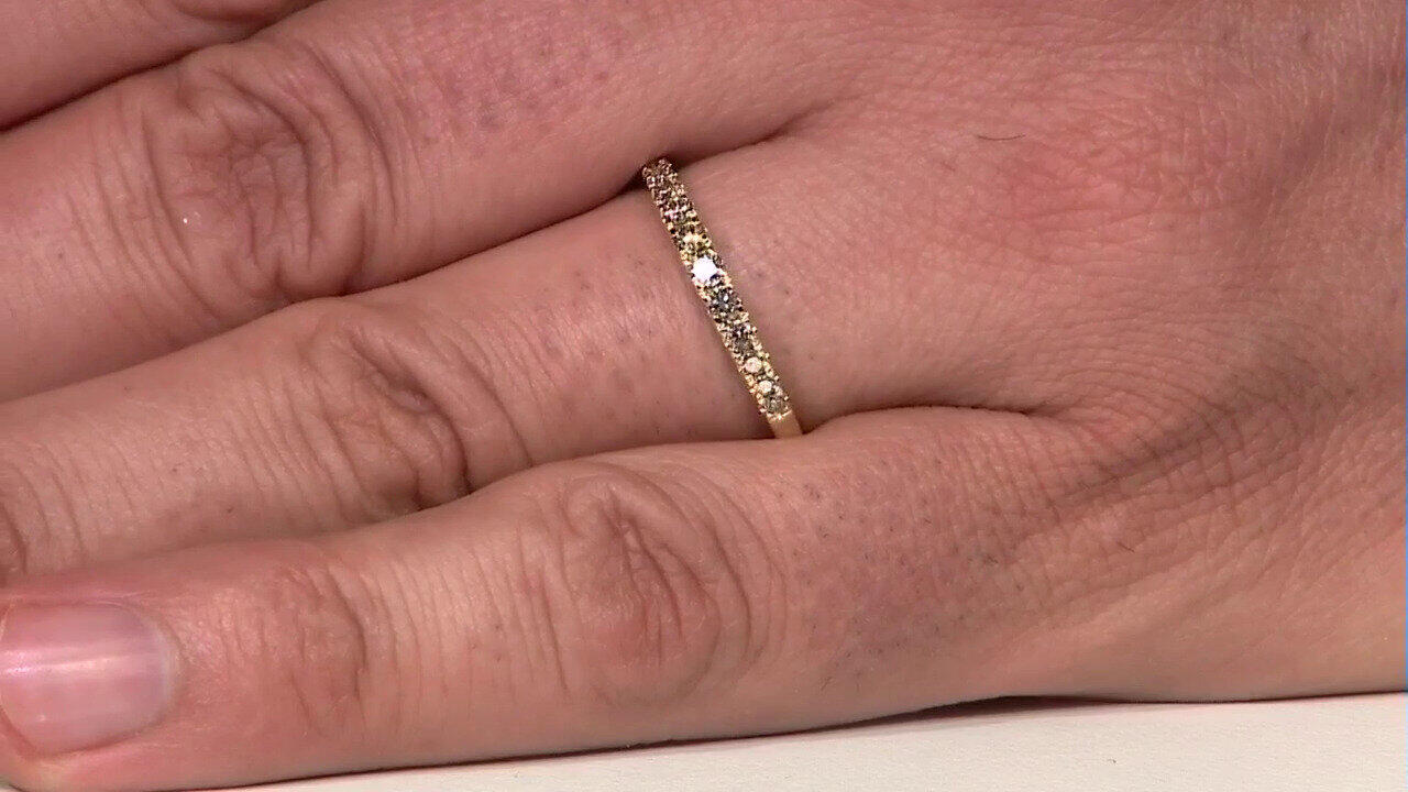 Video Anello in oro con Diamante Champagne SI1