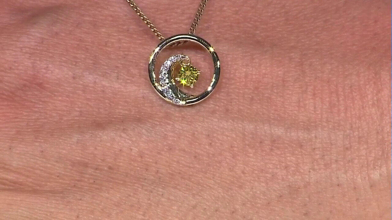 Video Ciondolo in oro con Diamante Giallo SI2