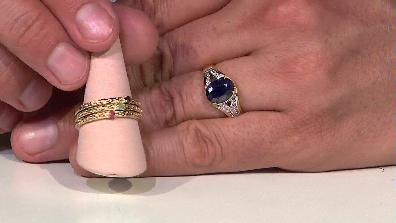 Video Anello in argento con Zaffiro Blu del Madagascar