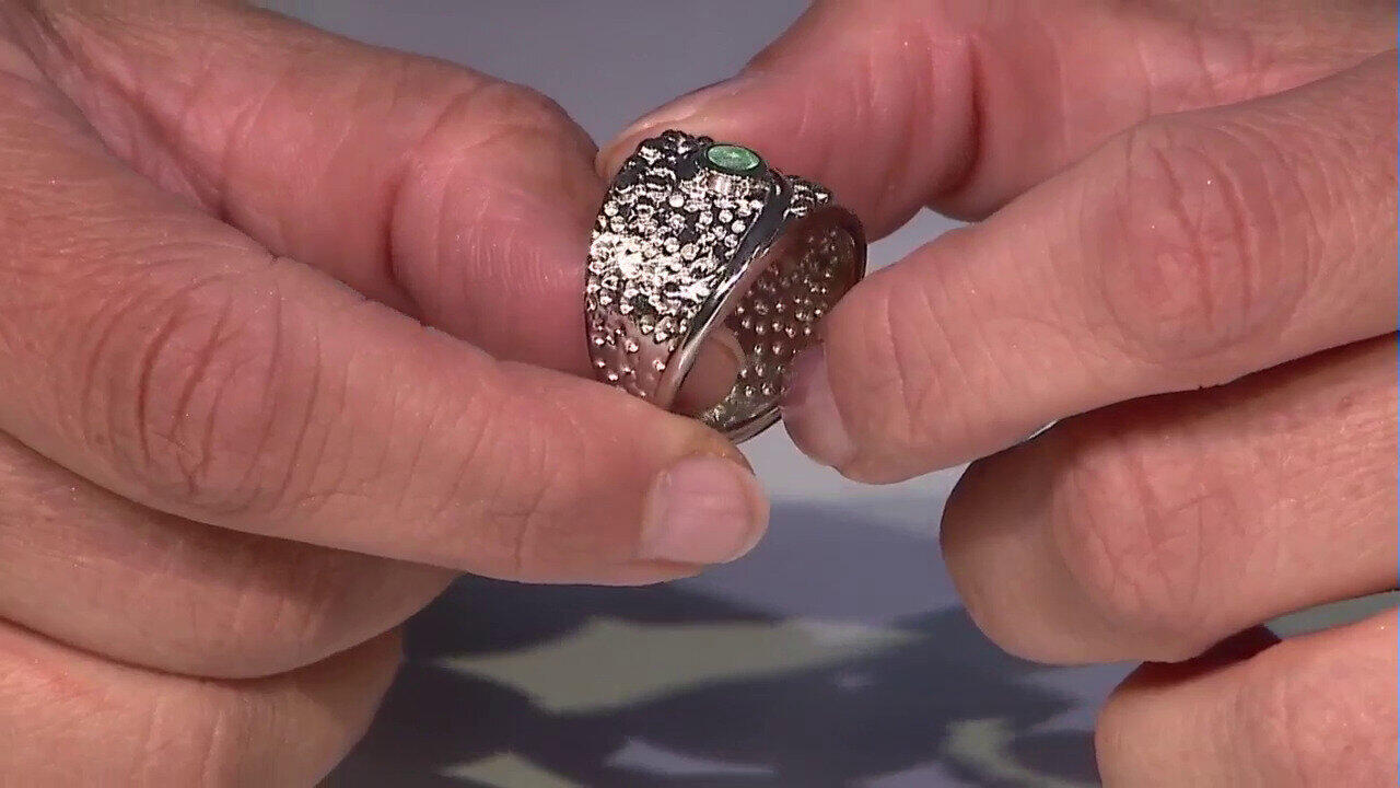 Video Anello in argento con Smeraldo Colombiano