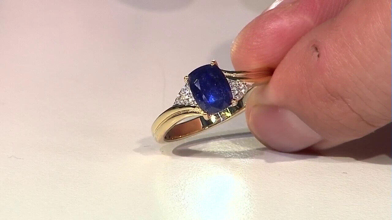 Video Anello in argento con Zaffiro Blu del Madagascar
