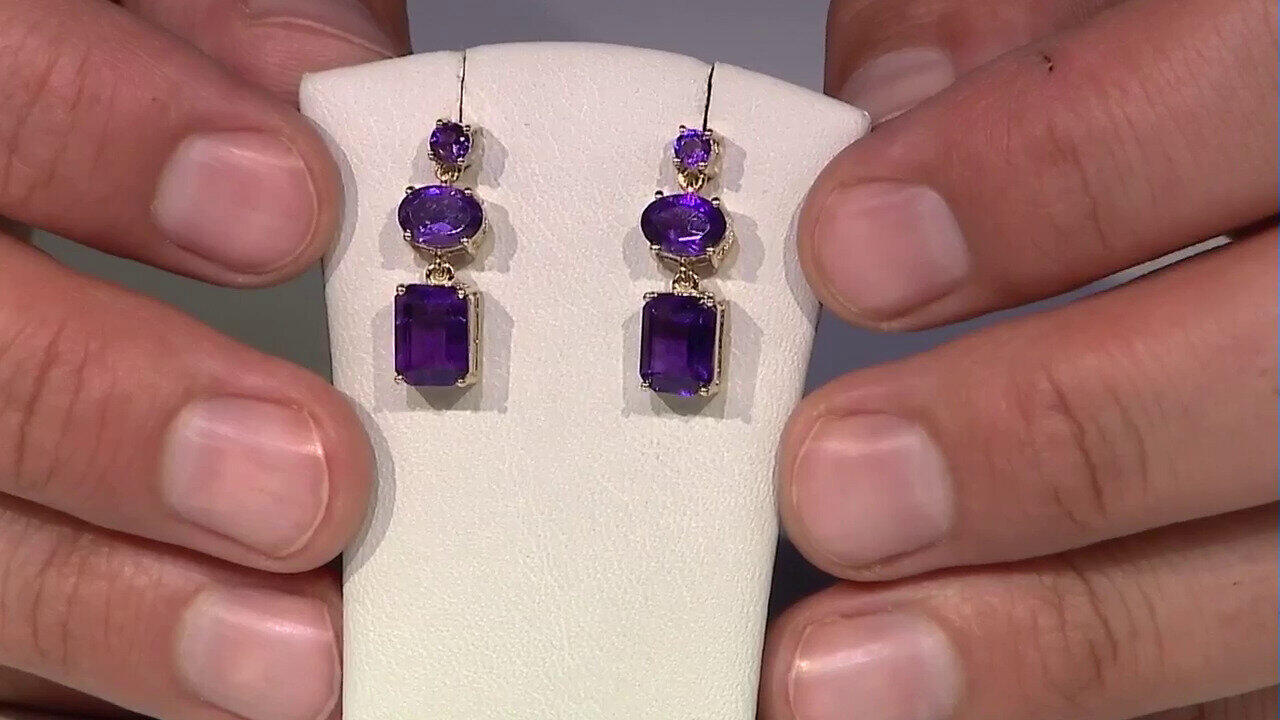 Video Boucles d'oreilles en argent et Améthyste de Zambie