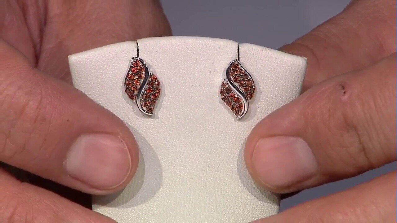 Video Boucles d'oreilles en argent et Zircon champagne