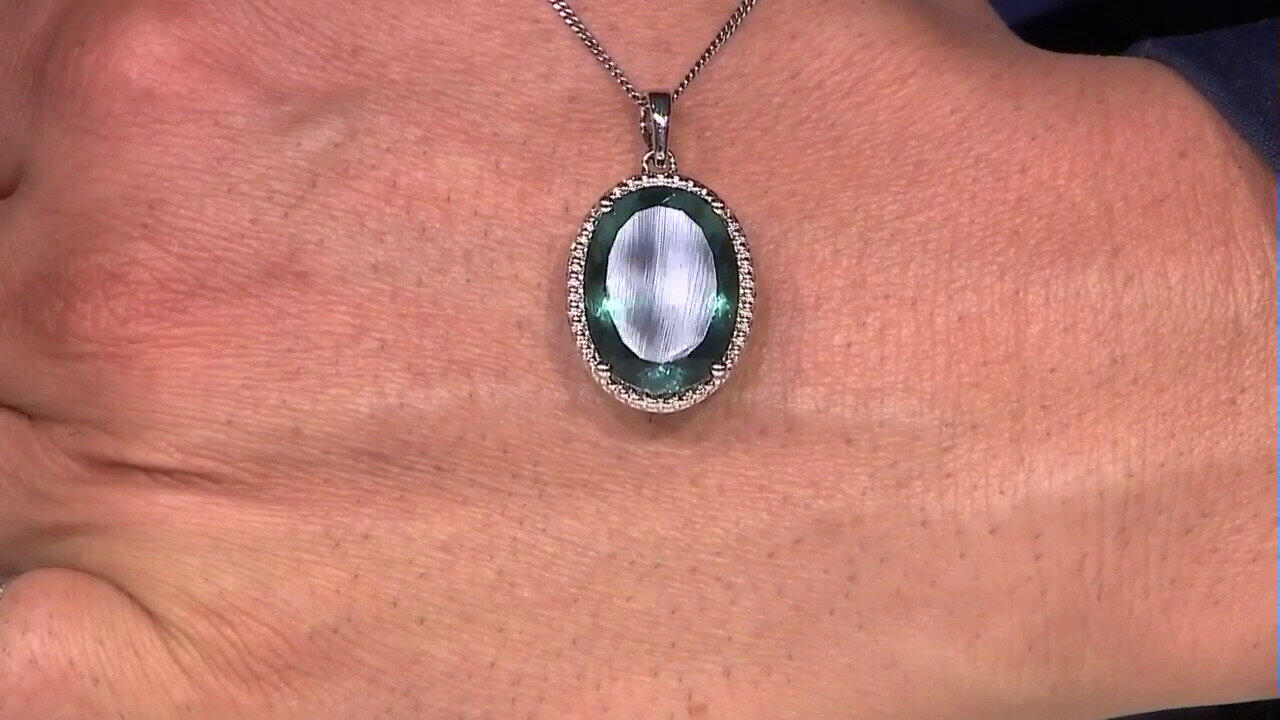 Video Green Fluorite Silver Pendant