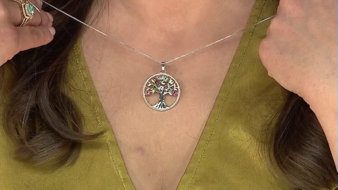 Video Colgante en plata con Turmalina verde de Brasil