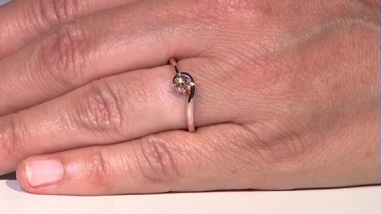 Video Gouden ring met een VS1 Argyle-Rose de France-Diamant (Annette)