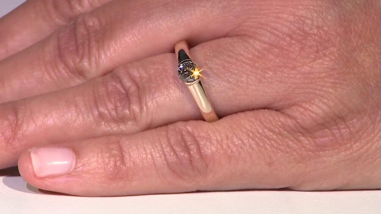 Video 14K SI1 Argyle Rose De France Diamond Gold Ring (Annette)