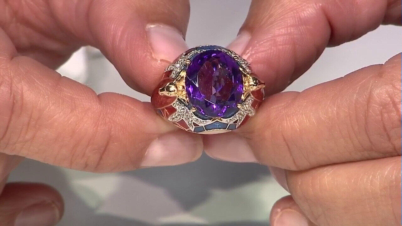 Video Anello in argento con Ametista (Adela Silber)