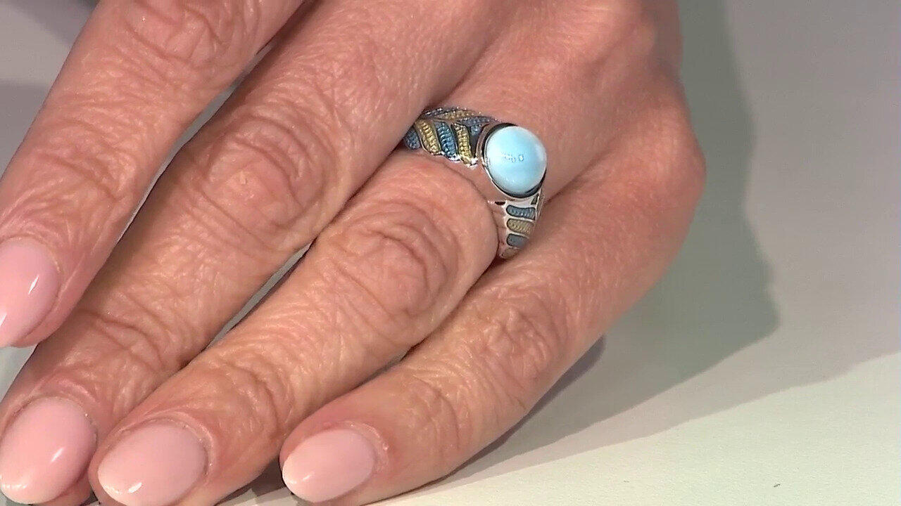 Video Anillo en plata con Larimar (Adela Silber)