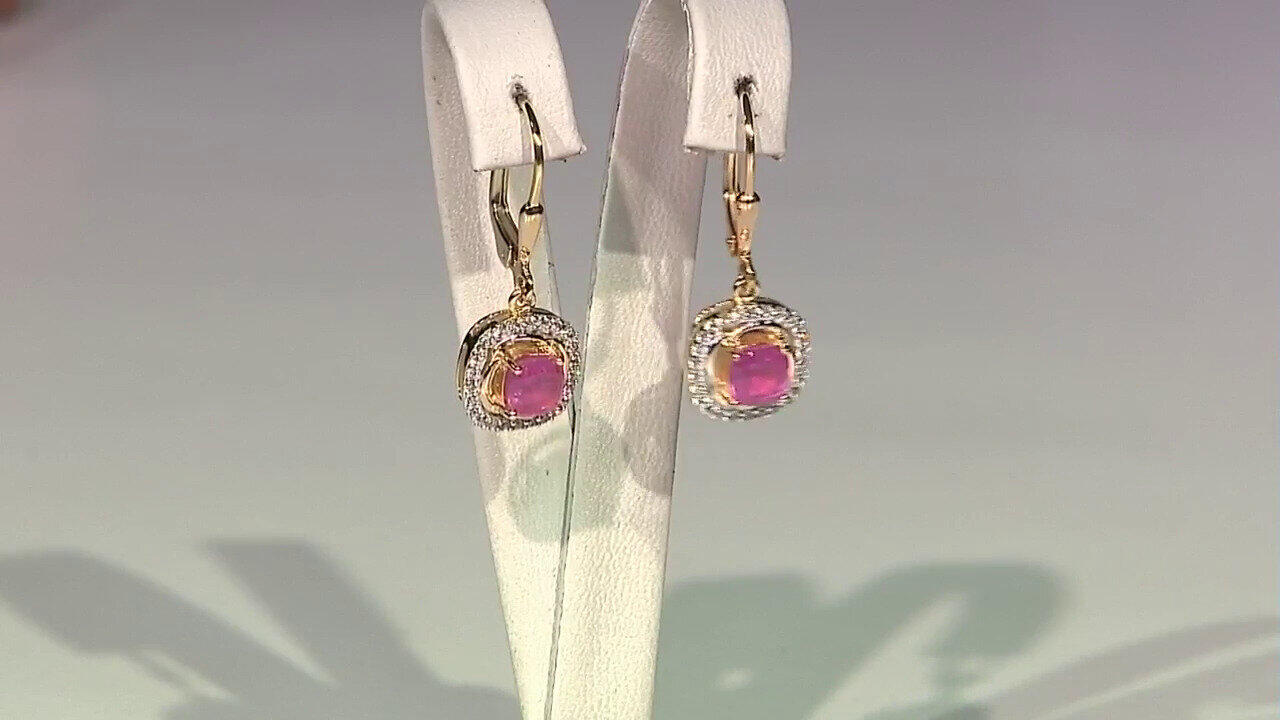 Video Pendientes en plata con Zafiro rosa de Madagascar