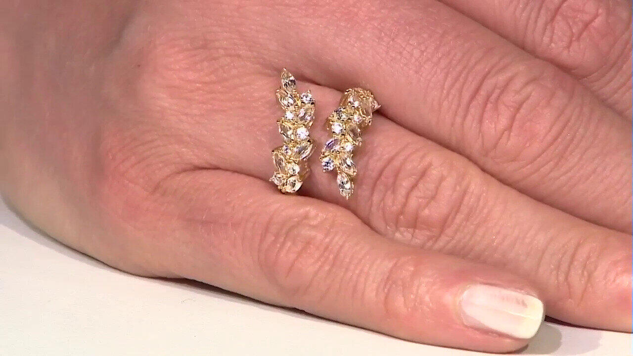 Video Zilveren ring met witte topaasstenen