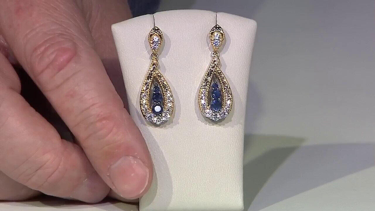 Video Boucles d'oreilles en argent et Saphir bleu (Gems en Vogue)