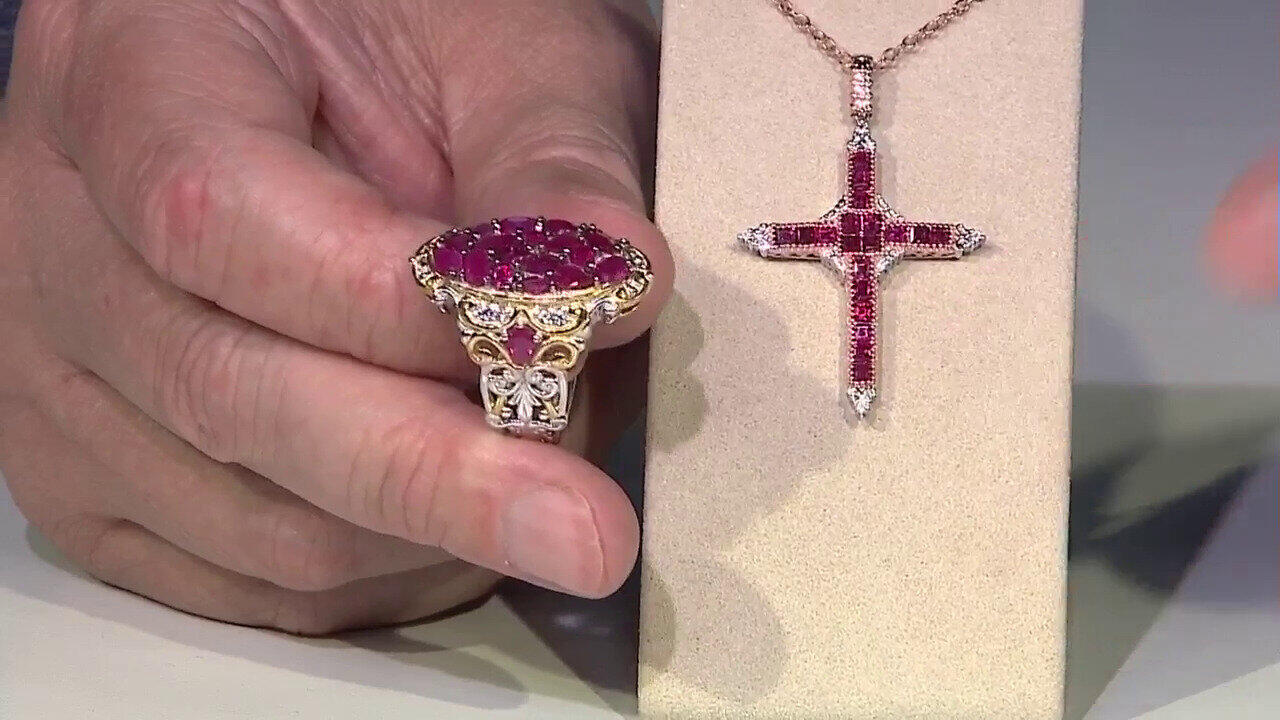 Video Anello in argento con Rubino della Birmania (Gems en Vogue)