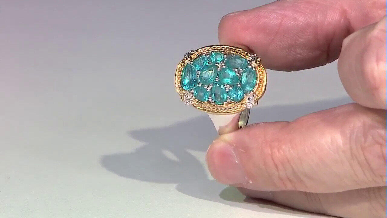 Video Paraibafarbener Topas-Silberring (Gems en Vogue)