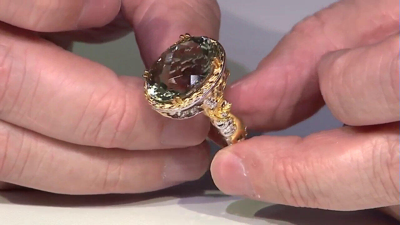 Video Grüner Amethyst-Silberring (Gems en Vogue)
