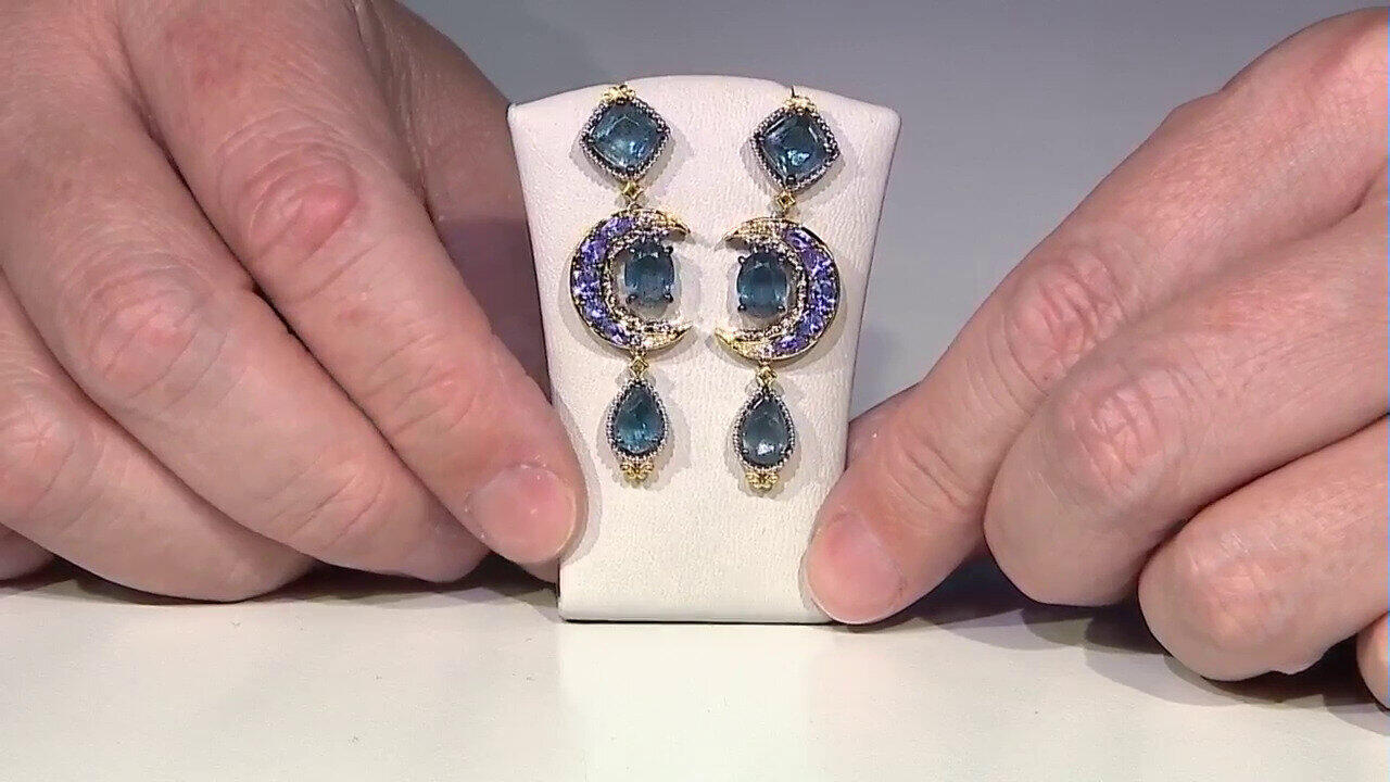 Video Pendientes en plata con Cianita petróleo (Gems en Vogue)